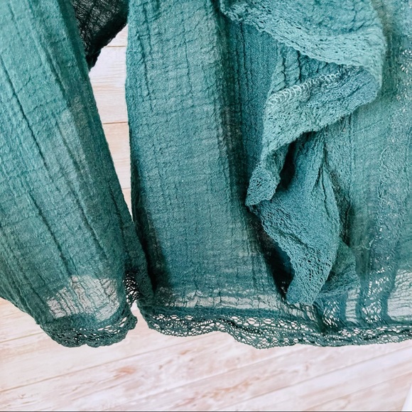 Free People | Emerald Green Jasmine Top | Small - Picture 6 of 7